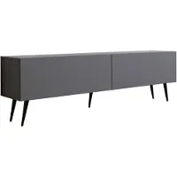 3Xeliving TV-Schrank : Anthrazit, Schwarze Beine, 170 x 52 x 32 cm