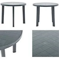 vidaXL Gartentisch Grün 89 cm Kunststoff - Tisch - Tische - Bistrotisch - Bistrotische