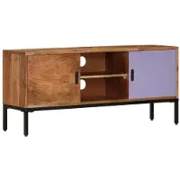 Sonstiges TV-Schrank Honigbraun und Grau 110x30x50 cm Massivholz Akazie