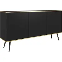 Furnlux Classic FURNLUX Sideboard Oro Black 160cm / Hauptfarbe: Schwarz / Abmessungen: 160 x 39 x 85 cm