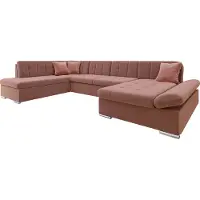 Mirjan 24 Ecksofa Bergen Premium, Bettkasten und Schlaffunktion (Venus Velvet 2918 + Venus Velvet 2918 + Magic Velet 2258, Seite: Rechts)
