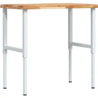 vidaXL Werkbank 100x60x(73-99,5) cm Massivholz Akazie Rechteckig