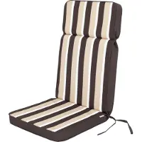 Sellbee Bjird Stuhlauflage Hochlehner Gartenstuhl Base HL Sitzkissen, Bequeme Kissen, Gartenkissen Polster Liege Sesel Stühl Gartenstühl - Eliza - 119 x 49 x 5 cm - Braun mit Beigen Streifen