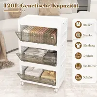 Northix Faltbare Aufbewahrungsbox mit Deckel, 126 l/168 l, Räder