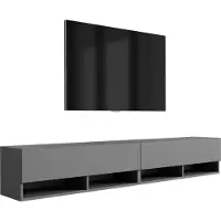 3Xeliving TV-Lowboard 200 (2 x 100) cm Anthrazit, 200 × 32 × 34 cm