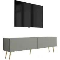 3Xeliving TV-Schrank : Aloe, 140 x 52 x 32 cm, Goldene Beine