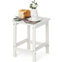 Costway Beistelltisch, Kleiner Gartentisch aus UV-beständigem Kunststoff, Balkontisch wetterfest, für Terrasse, Balkon, Garten, 35,5 x 35,5 x 46,5 cm, Weiß