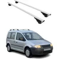 Omtec Dachquerträger für VW Caddy, Baujahre 2004-2015, aus Stahl, silberfarben