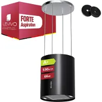 Levivo 530 m³/h Inselhaube Umluft Freihängend , Schwarz