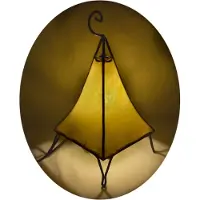 SIMANDRA Orientalische Lampe Hennalampe marokkanische Lederlampe Tischleuchte Stehleuchte Pyramide einfarbig 35-38 cm : gelb Farbe: Gelb