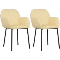 Syfax Esszimmerstühle 2 Stk. Creme Samt
