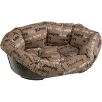 Ferplast Hundebett Sofa, Oval, 64x48x25 cm, Klein, Celeste, Mit Separatem Kissen, Innenbereich