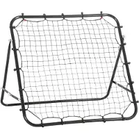 Fortuna Lai Fußball Rebounder Kickback Tor Rückprallwand 96x80x96 cm aus Metallrohr und PE in Schwarz für Training und Spiel