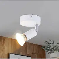 ZMH LED Deckenlampe 1 Flammig Weiß - Deckenleuchte GU10 Warmweiß Wandlampe Spots Modern Deckenstrahler für Schlafzimmer Badezimmer Küche Flur Büro