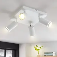 ZMH LED Deckenleuchte Schwarz Deckenstrahler 4 Flammig GU10 Schwenkbar Strahler Metall Deckenspots für Flur Wohnzimmer Schlafzimmer, Ohne Leuchtmittel
