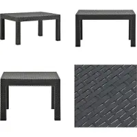 vidaXL Gartentisch Anthrazit 58x58x41 cm PP Rattan - Gartentisch - Gartentische - Tisch - Tische