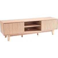 SucceBuy TV-Schrank im Boho-Stil (150 x 39 x 45 cm), belastbarer Fernsehtisch mit verstellbaren offenen Regalen und Schiebetür, ideal für Wohnzimmer und Schlafzimmer