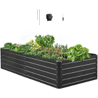 StarTech.com Metall-Hochbeet - Pflanzbeet/Gemüsebeet/Pflanzkasten - 203,2 x 101,6 x 47 cm - Offener Boden - Abgerundete Kanten - Für Gemüse, Blumen, Kräuter & Sukkulenten