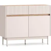 Furnlux Classic FURNLUX Anrichte Dunea Eiche Und Beige 104cm / Hauptfarbe: Beige / Abmessungen: 104 x 85 x 40 cm