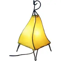 SIMANDRA Orientalische Lampe Hennalampe marokkanische Lederlampe Tischleuchte Stehleuchte Mellah einfarbig 35-38 cm : gelb Farbe: Gelb