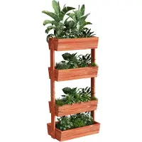 WISFOR Vertikalbeet mit 4 Kästen, Blumenkasten Pflanzkasten Hochbeet Pflanzkübel Blumenkübel, Beet für Terrasse Balkon & Garten