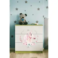 RAUMHIRSCH FURNITURE Kinderkommode mit Schubladen Pferd in der Farbe Grün Babydreams