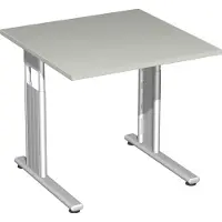 Geramöbel Schreibtisch höhenverstellbar, 800x800x680-820, Lichtgrau/Silber, S-617101-LS