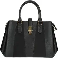 Gallantry Paris Gallantry, Klassische Handtasche mit Schlangendruck und goldener Schnalle, Schwarz