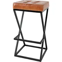 FURNLUX Barhocker Avola Hellbraun Und Schwarz 38cm / Hauptfarbe: Braun / Abmessungen: 38 x 74 x 38 cm