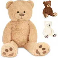 Ed Brubaker XXL Teddybär 100 cm groß - Stofftier Teddy Plüschtier Kuscheltier, Beige