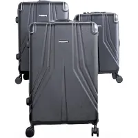 Almina 3 Tlg. Koffer-Set mit 4 Rädern Hartschale mit Kantenschutz 360° drehbar Anthrazit