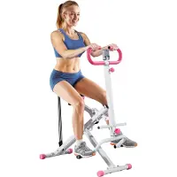 StarTech.com Kniebeugenmaschine - Sissy-Squat-Gerät - Für Tiefe Kniebeugen - Zusammenklappbar - 5‑stufig Verstellbarer Sitz - Po- & Beintrainer Für Zuhause - Weiß/Pink