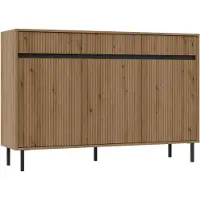 AX Living Sideboard Bodrum Kommode 3 Türen 3 Schubladen 149 cm Eiche Evoke