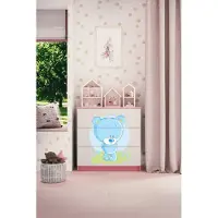 RAUMHIRSCH FURNITURE Kinderkommode mit Schubladen Blaubär in der Farbe Rosa Babydreams