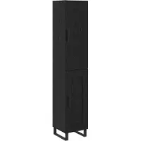 Syfax Highboard Schwarz Eichen-Optik 34,5 x 34 x 180 cm Holzwerkstoff
