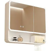 360Home Badezimmer-Spiegelschrank, Spiegelschrank mit LED, Badspiegel mit Schrank, Wandmontierter Spiegelschrank,Weiß 80【JG-BC547】