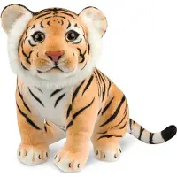 Ed Brubaker Tiger Kuscheltier - 30 cm Stofftier - Baby Plüschtier Raubkatze Sitzend - Kinder Plüsch Spielzeug, Braun