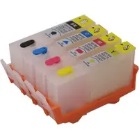 Inkpro Wiederbefüllbare Patronen kompatibel mit HP 364 - 4 nachfüllbare Druckerpatronen für Photosmart 5510, 5514, 5515, 5520, 5522, 5524, 5525, 6500...