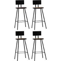 Syfax Barhocker 4 Stk. Massives Altholz