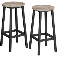 Vasagle 2er Set Barhocker, hohe Küchenhocker, robustes Stahlgestell, 65 cm lang, einfache Montage, Industriestil, grau und schwarz