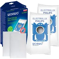 WORWO 8x Staubsaugerbeutel + 2x Motorfilter - Kompatibel mit AEG, Electrolux, Ultrasilencer, Ergospace