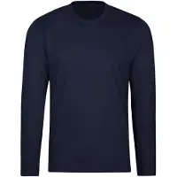 Trigema T-Shirt "Langarmshirt aus 100% Baumwolle", Damen, Gr. L, blau (navy), Single Jersey, 100% Baumwolle, Basic, lang, Rundhals, Shirts T-Shirt