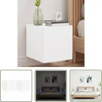 The Living Store TV-Wandschränke mit LED-Leuchten 2 Stk. Weiß 30,5x35x30 cm