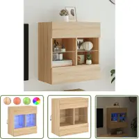 The Living Store TV-Wandschrank mit LED-Leuchten Sonoma-Eiche 58,5x30x60,5 cm