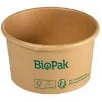 Biopak Bowl Ronda SHORT Karton/PLA Braun - 190 ml - 85x85x52