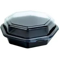 Duni GmbH Octaview (C&C Packung mit 127765) Schwarz / Transparent PS 160x160x60 | Packung (20 Stück)