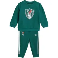 Adidas Trainingsanzug ORIGINALS "DISNEY CREW SET", Kinder, Gr. 74, collegiate grün, weiß, Obermaterial: 70% Baumwolle, 30% Polyester, Sportanzüge Trainingsanzug