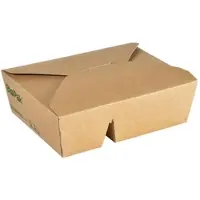 Biopak Kartonbox Bio 2-Comp Karton/PLA 400/480 ml 2 Braun Karton FSC/PLA 170x140x50 | Packung (50 Stück)