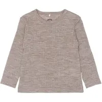 Mikk-Line - Small Kid's Merino Wool L/S Top - Merinolongsleeve Gr 68 braun/grau