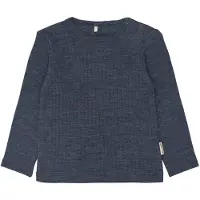 Mikk-Line - Small Kid's Merino Wool L/S Top - Merinolongsleeve Gr 62 blau
